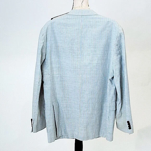 Brooks Brothers men’s sport coat blazer jacket linen blend vertical stripe M